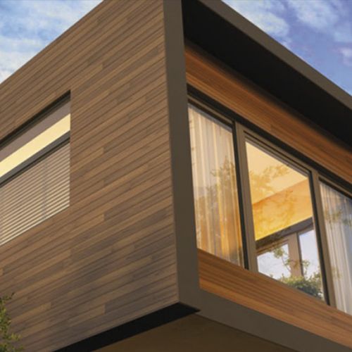 Sliding frame enclosures in a private house